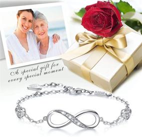 img 3 attached to 🎁 Timeless Elegance: Christmas Gifts 925 Sterling Silver Infinity Womens Bracelet in White Gold Plating – A Symbolic Love Charm Adjustable Bracelet – Exquisite Jewelry Gift for Mom, Women, Wife, Girls, or Her