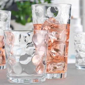 img 3 attached to Home Essentials & Beyond Glassware Drinking Glasses Set of 8 - 4 Highball (17 oz.) & 4 Rocks Glass Cups (13 oz.) for Water, Juice, Cocktails - Kitchen Glassware