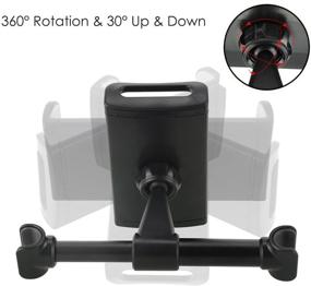 img 1 attached to 🚗 Oenbopo Car Headrest Mount/Stand for iPad Pro Air Mini, Samsung Galaxy Tabs, Kindle Fire, 4~11 inch Cellphones and Tablets (Black)