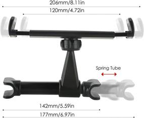 img 2 attached to 🚗 Опора для головной подушки автомобиля Oenbopo для iPad Pro Air Mini, планшетов Samsung Galaxy Tabs, Kindle Fire, смартфонов и планшетов диагональю от 4 до 11 дюймов (черная)