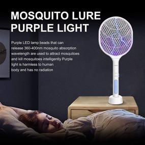 img 2 attached to 🪰 VANELC Bug Zapper: USB Rechargeable Electric Fly Swatter Lamp & Racket (2 Pack) - Effective 3000 Volt Pest Insects Control, Flying Bugs Trap Mosquito Killer for Home, Kitchen, Office, Outdoor