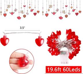 img 1 attached to Eternity Sky 19.6ft Heart String Lights: Ideal Valentine's Day Party Decorations for Wedding Proposals and Anniversaries – 60 LEDs, Indoor/Outdoor Décor (Batteries Not Included)