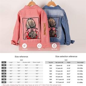 img 2 attached to 💙 LSERVER Denim Jacket for Girls, Jean Jacket for Kids, Girls' Embroidered Coats Outwear