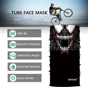 img 3 attached to JOEYOUNG Skull Face Mask UV Sun Dust Neck Gaiter Bandana Headwear for Motorcyclists