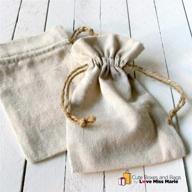 linen cotton drawstring bags, pack of 24 - ideal small pouches for jewelry, wedding & party favors, promotional items, soaps & candles, tea - reusable, eco-friendly, 3x4 inches logo