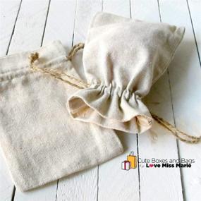 img 1 attached to Linen Cotton Drawstring Bags, Pack of 24 - Ideal Small Pouches for Jewelry, Wedding & Party Favors, Promotional Items, Soaps & Candles, Tea - Reusable, Eco-Friendly, 3x4 Inches