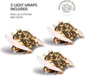 img 2 attached to ZOBER Christmas Light Storage Bag with Cardboard Wraps - Organize and 🎄 Store Large Quantity of Holiday Christmas Light Bulbs, Durable Nonwoven Fabric, Reinforced Handles