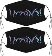 back handspring progression silhouette gymnastics kids face mask set: adjustable black cloth bandanas for adults and fashionable designs logo