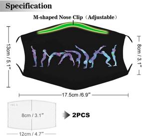 img 3 attached to Back Handspring Progression Silhouette Gymnastics Kids Face Mask Set: Adjustable Black Cloth Bandanas for Adults and Fashionable Designs