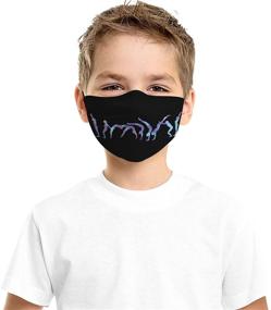 img 1 attached to Back Handspring Progression Silhouette Gymnastics Kids Face Mask Set: Adjustable Black Cloth Bandanas for Adults and Fashionable Designs