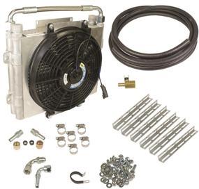 img 1 attached to 🔄 BD Diesel 1030606-DS-58 Xtrude Double Stacked Auxiliary Transmission Cooler Kit: High-performance Cooling Solution with 5/8 inch Tubing and Complete Installation Accessories