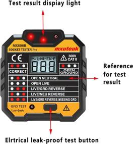 img 1 attached to 🔌 Enhanced mxuteuk GFCI Outlet Receptacle Tester with 7 Visual Indications & Voltage Display - Ideal for Home and Professional Use (MX606B)