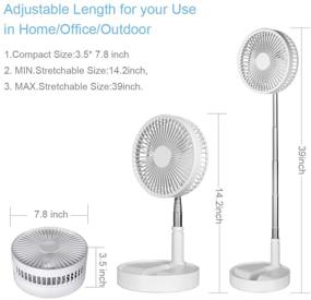 img 3 attached to 🌀 Compact & Convenient: Foldable Battery Operated Fan with 4 Speeds - Portable 8-inch Desk/Floor/Pedestal Fan