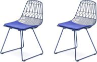 набор стульев для обеденной зоны ac pacific: искусственные кожаные сиденья, 2 штуки, металлические, матово-темно-синие логотип