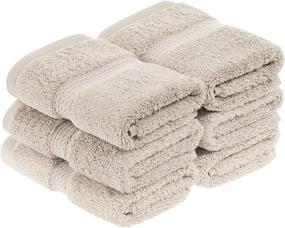 img 3 attached to High-Quality 6-Piece Face Towel 🎗️ Set made from Superior Solid Egyptian Cotton