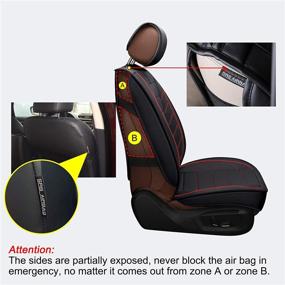 img 2 attached to 🚗 Black and Red Seat Covers - Full Set for Focus Fusion Fiesta Venue Explorer Edge Renegade Liberty Patriot Compass Grand Cherokee - Cars, SUVs, Trucks