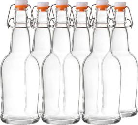 img 4 attached to 🍺 Bellemain 16oz Clear Swing Top Grolsch Glass Bottles - Ideal for Brewing Kombucha, Kefir, and Beer (6 Pack)