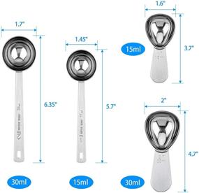 img 3 attached to ☕ Премиум ложки для кофе из нержавеющей стали - 4 шт., 2 ст. л. и 1 ст. л. для молотого кофе
