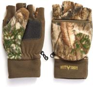 🔥 stay warm and stealthy with hot shot men's camo bulls-eye fleece pop-top mittens in realtree edge camo - ideal for outdoor hunting! логотип