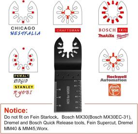 img 2 attached to 23PCS Oscillating Saw Blades Set - Universal Wood Metal Multitool Blades for Quick Release Cutting - Compatible with Dewalt, Black & Decker, Milwaukee, Makita, Bosch, Fein Multimaster, Ryobi, Rockwell