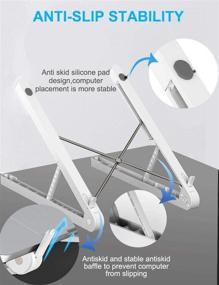 img 1 attached to Суперлегкая и регулируемая переносная подставка для ноутбука: с вентиляцией, складная и антискользящая, подходит для ноутбуков от 11 до 15,6 дюймов.