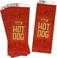 🌭 silver red foil hot dog bags - pack of 75 by outside the box papers logo