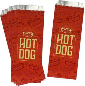 img 1 attached to 🌭 Silver Red Foil Hot Dog Bags - Pack of 75 by Outside the Box Papers