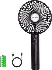 img 4 attached to BRIGENIUS Mini Handheld Fan: USB Rechargeable, Portable & Powerful Cooling for Travel, Office, and Home