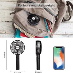 img 2 attached to BRIGENIUS Mini Handheld Fan: USB Rechargeable, Portable & Powerful Cooling for Travel, Office, and Home