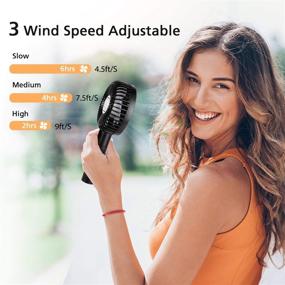 img 3 attached to BRIGENIUS Mini Handheld Fan: USB Rechargeable, Portable & Powerful Cooling for Travel, Office, and Home