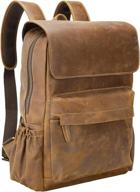 handcrafted cowhide leather vintage backpack logo