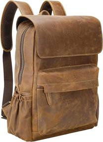 img 4 attached to Handcrafted Cowhide Leather Vintage Backpack