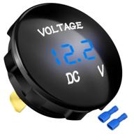 🚗 daiertek waterproof car led display voltmeter, 12v 24v digital voltage meter gauge for motorcycle car boat marine with blue led - mini battery monitor indicator logo