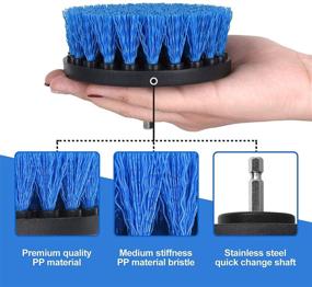 img 1 attached to 🧽 Herrfilk Power Scrubber Cleaning Brush Attachment Set with Extend Long Attachment - Ideal for Bathroom, Shower, Grout, Tiles, Kitchen, Car, Sofa Corners, Grill - 6 Piece Kit in Blue