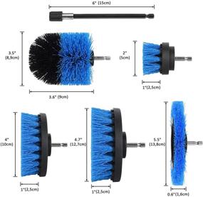 img 3 attached to 🧽 Herrfilk Power Scrubber Cleaning Brush Attachment Set with Extend Long Attachment - Ideal for Bathroom, Shower, Grout, Tiles, Kitchen, Car, Sofa Corners, Grill - 6 Piece Kit in Blue