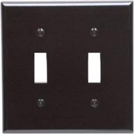 🔲 leviton 2-gang brown toggle device switch wall plate - standard thermoset design logo