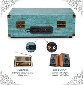 img 1 attached to LP Record Player Turntable - Wireless Portable Suitcase Design with Built-in Speakers, USB, SD, FM Radio - 3-Speed Belt-Driven Vinyl Phonograph