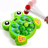 интерактивная игра "whack-a-frog" от yeebay для детей - обучение, активная игра, игрушка раннего развития - веселый подарок для детей от 3 до 8 лет - мальчиков, девочек - 2 молотка включены логотип