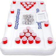 🏊 6-foot gopong original pool party barge floating beer pong table with built-in cooler - white (pb-01) логотип