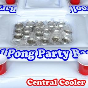 img 1 attached to 🏊 6-Foot GoPong Original Pool Party Barge Floating Beer Pong Table with Built-in Cooler - White (PB-01)