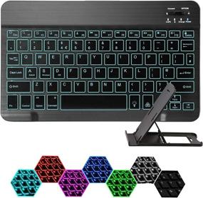 img 4 attached to 🔋 Coastacloud Ultra Slim Backlit Wireless Bluetooth Keyboard with 7-Colors, Universal Portable Keyboard with Stand for iPad iPhone Samsung iOS Android Windows Tablets Phones - Rechargeable and Optimized for SEO
