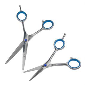 img 1 attached to 🔪 Precision Stainless Steel Hair Cutting Scissors Set with 4.0"+5.0"+5.5" Sizes, 5.0" Thinning Scissors & Comb - Perfect for Professional and Home-use, Ideal for Personal Care Trimming