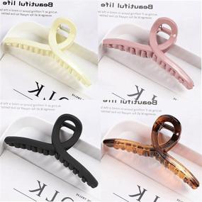 img 3 attached to 🦋 Non-Slip Hair Claw Clips: 4pcs Butterfly Hair Clamp Set for Strong and Stylish Hair Hold