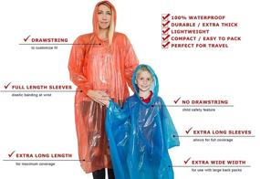 img 3 attached to 🌂 Lingito Rain Poncho Family Pack: Extra Thick - 8 Pack Disposable Emergency Ponchos for Men, Women, Teens, and Children