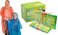 🌂 lingito rain poncho family pack: extra thick - 8 pack disposable emergency ponchos for men, women, teens, and children логотип