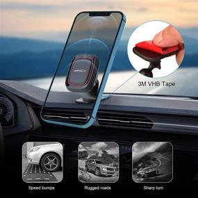 img 3 attached to 📱 Magnetic Car Phone Mount with Strong VHB Adhesive - Apps2Car Stick On Dashboard Magnet Phone Holder for Car and Dash Mount