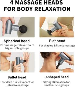 img 3 attached to Quiet SKG F3 Muscle Gun - Large Capacity Handheld Massage Gun for Women and Men, with 4 Heads for Leg, Back, Shoulder, Arm. Ideal for Home, Office, Gym Use