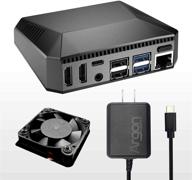 🔥 enhanced argon one raspberry pi 4 case with cooling fan, high-quality power supply, aluminum heatsink, power button – ideal for retro gaming, movies, music on raspberry pi 4 model b logo
