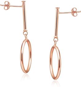 img 2 attached to Sterling Silver Drop Dangle Hoop Earrings by River Island - Silver, Black, Rose, and Yellow Gold Options