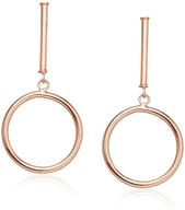 sterling silver drop dangle hoop earrings by river island - silver, black, rose, and yellow gold options logo